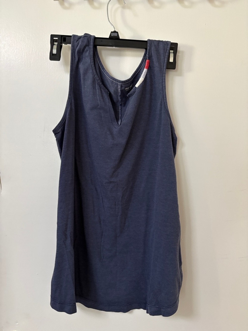 True Craft Navy Sleeveless Tank with Red & White Neck Trim